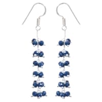 Blue Sapphire Zircon Beads Dangle Drop Style Earrings CE-1154 photo 4