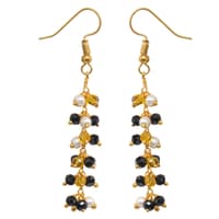 Pearl Yellow Sapphire & Black Spinel Zircon Beads Dangle Style Earrings  CE-1155 photo 4