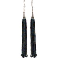 Peacock Neck Color Zircon Beads Dangle Drop Style Earrings CE-1157 photo 1