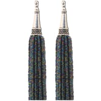 Peacock Neck Color Zircon Beads Dangle Drop Style Earrings CE-1157 photo 3