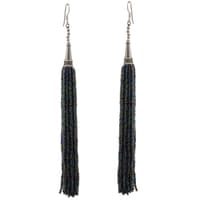Peacock Neck Color Zircon Beads Dangle Drop Style Earrings CE-1157 photo 5