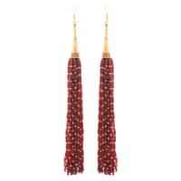 Red Garnet Color Zircon Beads Dangle Drop Style Earrings CE-1159 photo 1