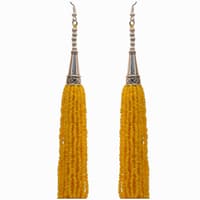 Yellow Color Zircon Beads Dangle Drop Style Earrings CE-1160 photo 3