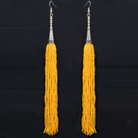 Yellow Color Zircon Beads Dangle Drop Style Earrings CE-1160 photo 5