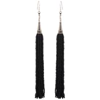 Black Onyx Zircon Beads Dangle Drop Style Earrings CE-1162 photo 1