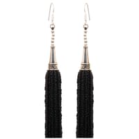 Black Onyx Zircon Beads Dangle Drop Style Earrings CE-1162 photo 2