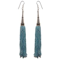 Pearl & Turquoise Color Zircon Beads Dangle Style Earrings CE-1163 photo 3
