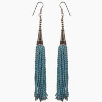 Pearl & Turquoise Color Zircon Beads Dangle Style Earrings CE-1163 photo 4