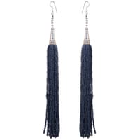 Blue Sapphire Color Zircon Beads Dangle Drop Style Earrings CE-1165 photo 1