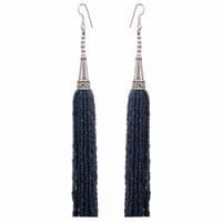 Blue Sapphire Color Zircon Beads Dangle Drop Style Earrings CE-1165 photo 3