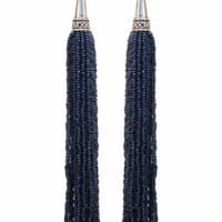 Blue Sapphire Color Zircon Beads Dangle Drop Style Earrings CE-1165 photo 4