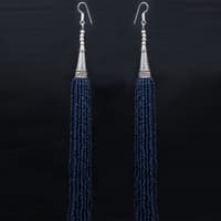 Blue Sapphire Color Zircon Beads Dangle Drop Style Earrings CE-1165 photo 5