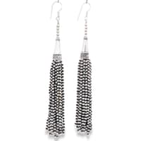 Pearl & Black Onyx Zircon Beads Dangle Drop Style Earrings CE-1166 photo 3