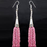 Pearl & Pink Tourmaline Zircon Beads Dangle Style Earrings CE-1168 photo 4
