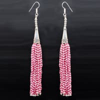 Pearl & Pink Tourmaline Zircon Beads Dangle Style Earrings CE-1168 photo 5