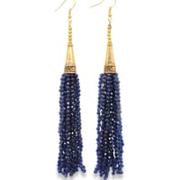 Blue Sapphire Color Zircon Beads Dangle Style Earrings CE-1169 photo 1