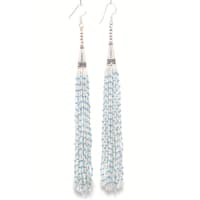 Pearl & Turquoise Color Zircon Beads Dangle Style Earrings CE-1170 photo 1