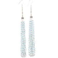 Pearl & Turquoise Color Zircon Beads Dangle Style Earrings CE-1170 photo 3
