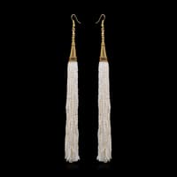 Fine Quality Pearl Beaded Earrings In Yellow Gold Plating CE-1174 photo 2