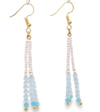 Pearl & Chalcedony Color Zircon Beads Dangle Style Earrings CE-1175 photo 2