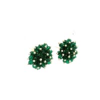 Emerald Green Color Zircon Beads Studs CE-1176 photo 2