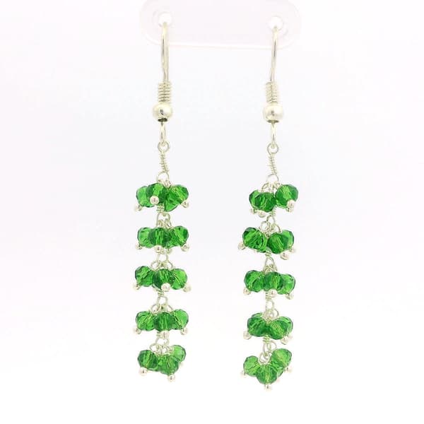 Peridot Green Color Zircon Beads Dangle Style Earrings CE-1180