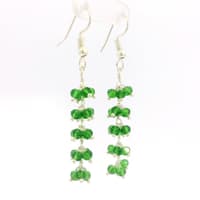 Peridot Green Color Zircon Beads Dangle Style Earrings CE-1180 photo 2