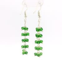 Peridot Green Color Zircon Beads Dangle Style Earrings CE-1180 photo 3