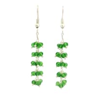 Peridot Green Color Zircon Beads Dangle Style Earrings CE-1180 photo 4