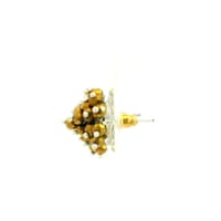 Golden Pyrite Color Zircon Beads Studs CE-1181 photo 3