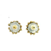 Golden Pyrite Color Zircon Beads Studs CE-1181 photo 4