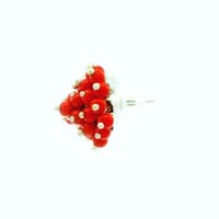 Coral Zircon Beads Earrings CE-1185 photo 2