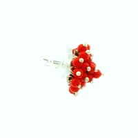 Coral Zircon Beads Earrings CE-1185 photo 3