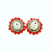 Coral Zircon Beads Earrings CE-1185 photo 4