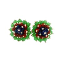 Emerald Ruby Sapphire Zircon Beads Earrings CE-1186 photo 1