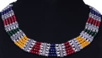 Emerald Ruby Sapphire Multi Color Zircon Bead Necklace Set-Cn1001 photo 1