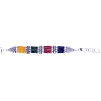 Emerald Ruby Sapphire Multi Color Zircon Bead Necklace Set-Cn1001 photo 3