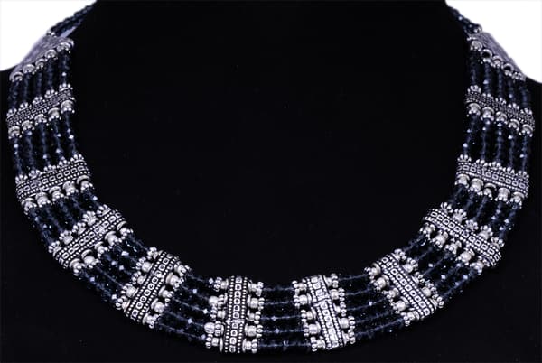 Blue Sapphire Color Zircon Necklace Set For Women-Cn1006