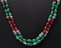 2 Layer Emerald & Spinel Rare Gemstone Beaded Necklace for Women NP1006 photo 2