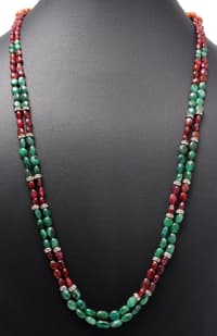 2 Layer Emerald & Spinel Rare Gemstone Beaded Necklace for Women NP1006 photo 3