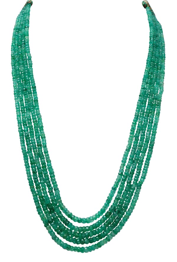 5 Layer Emerald Gemstone Beaded Necklace NP1010