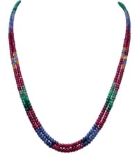 2 Layer Natural Precious Multi Color Gemstone Beads Necklace NP1012 photo 1