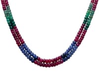 2 Layer Natural Precious Multi Color Gemstone Beads Necklace NP1012 photo 2
