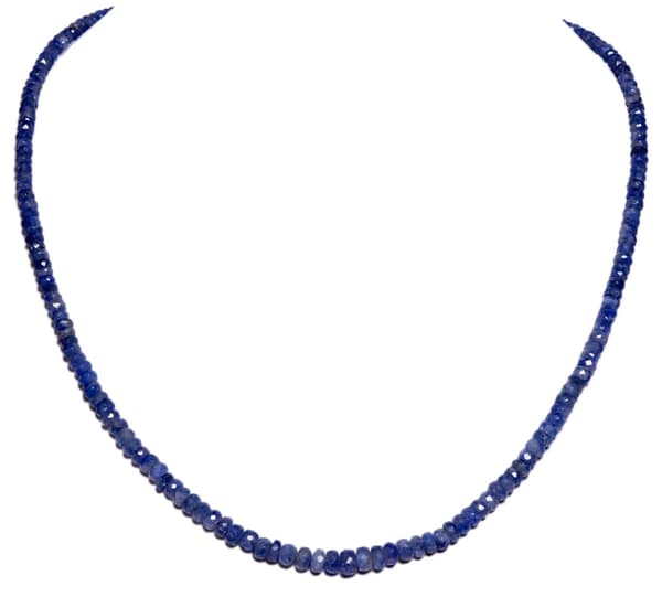 Blue Sapphire Faceted Beads Necklace NP1016