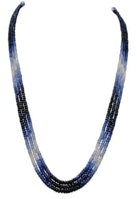 Multiple Layer Natural Blue Sapphire Faceted Beads Necklace NP1018 photo 1