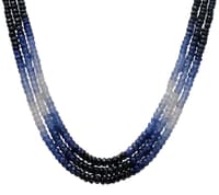 Multiple Layer Natural Blue Sapphire Faceted Beads Necklace NP1018 photo 2