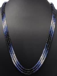Multiple Layer Natural Blue Sapphire Faceted Beads Necklace NP1018 photo 3