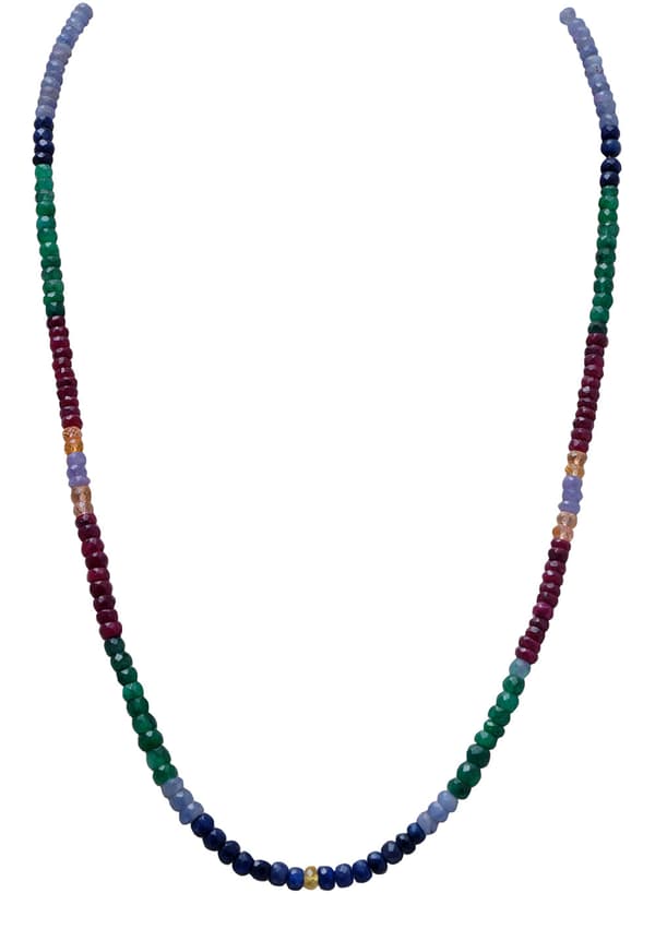 Natural Gemstone Multi Color Precious Beads Necklace NP1019