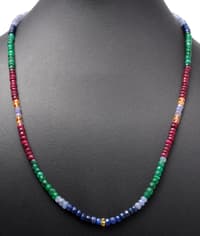 Natural Gemstone Multi Color Precious Beads Necklace NP1019 photo 3