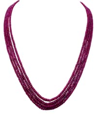4 Layer Necklace of Natural Genuine Ruby Gemstone Beads NP1023 photo 1